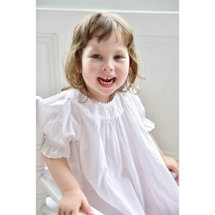 Girls White Cotton Puff Sleeve Nightdress 'Clementine'