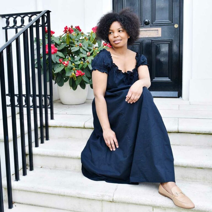 Ladies Black Cotton Nightdress 'Darcy'