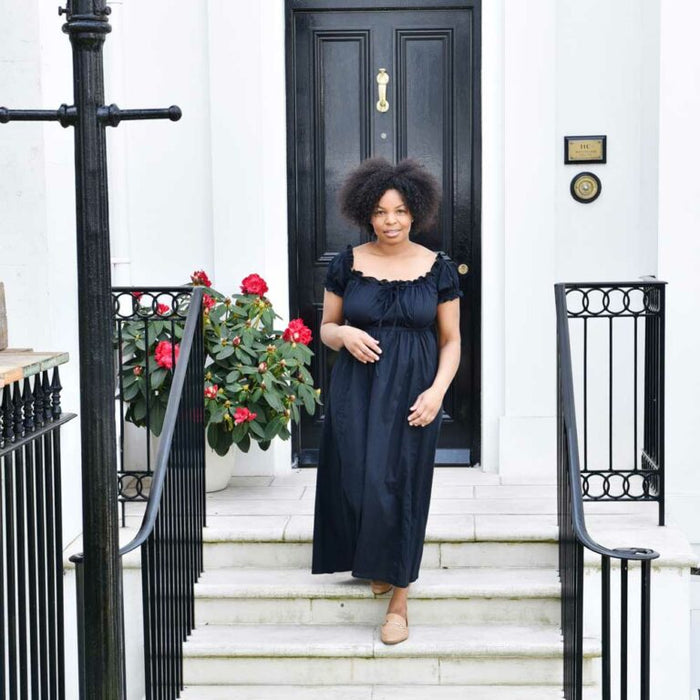 Ladies Black Cotton Nightdress 'Darcy'