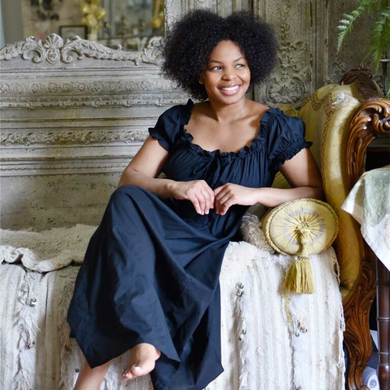 Ladies Black Cotton Nightdress 'Darcy'