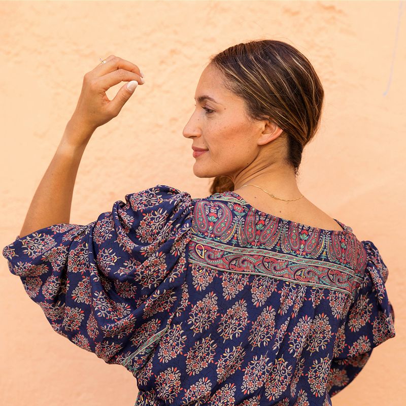 Dahlia' Navy Floral Paisley Maxi Dress  bluebelleandco