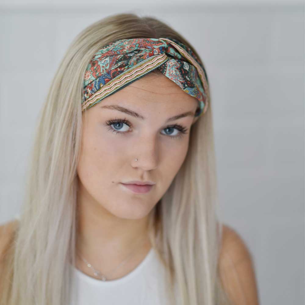 'Nova' Brown & Orange Paisley Headband