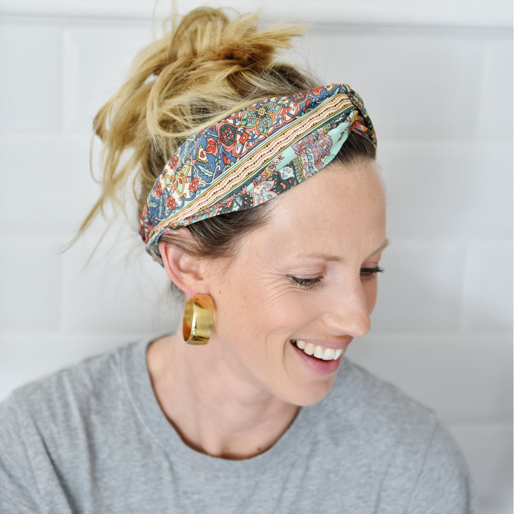 'Nova' Brown & Orange Paisley Headband