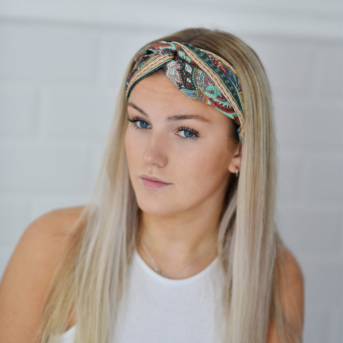 'Nova' Brown & Orange Paisley Headband