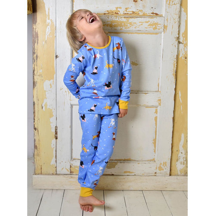 Children's Cat and Dog Print Cosy Cotton Pyjamas