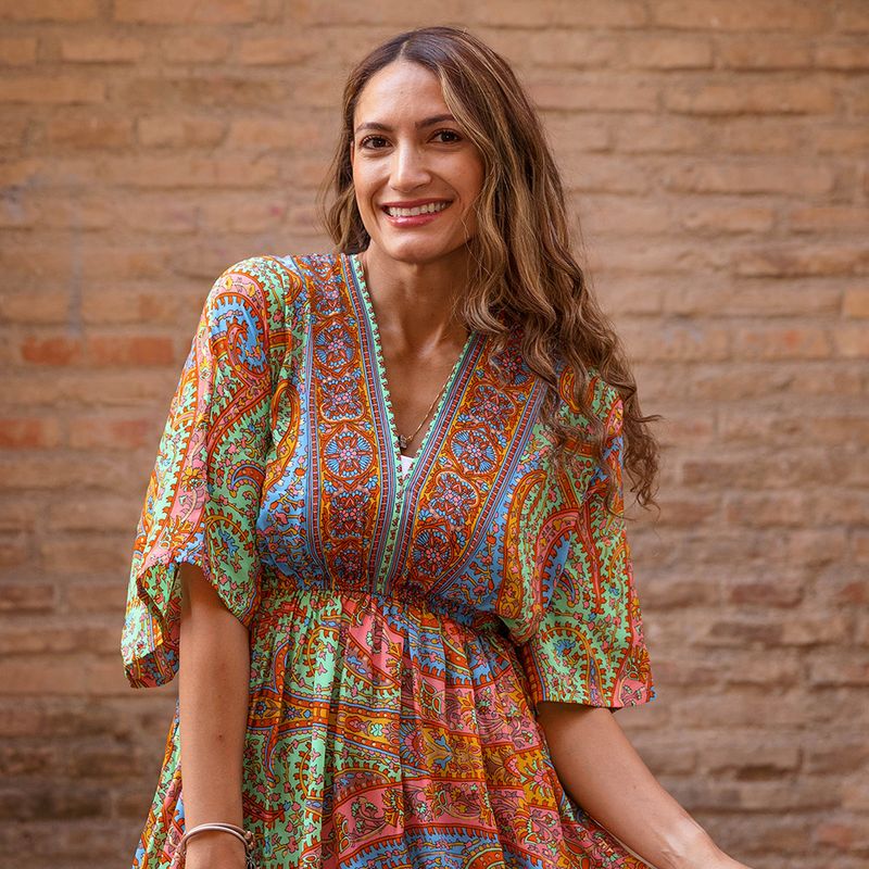 'Sorenna' Paisley Batwing Dress