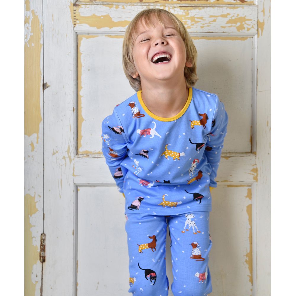 Children's Cat and Dog Print Cosy Cotton Pyjamas