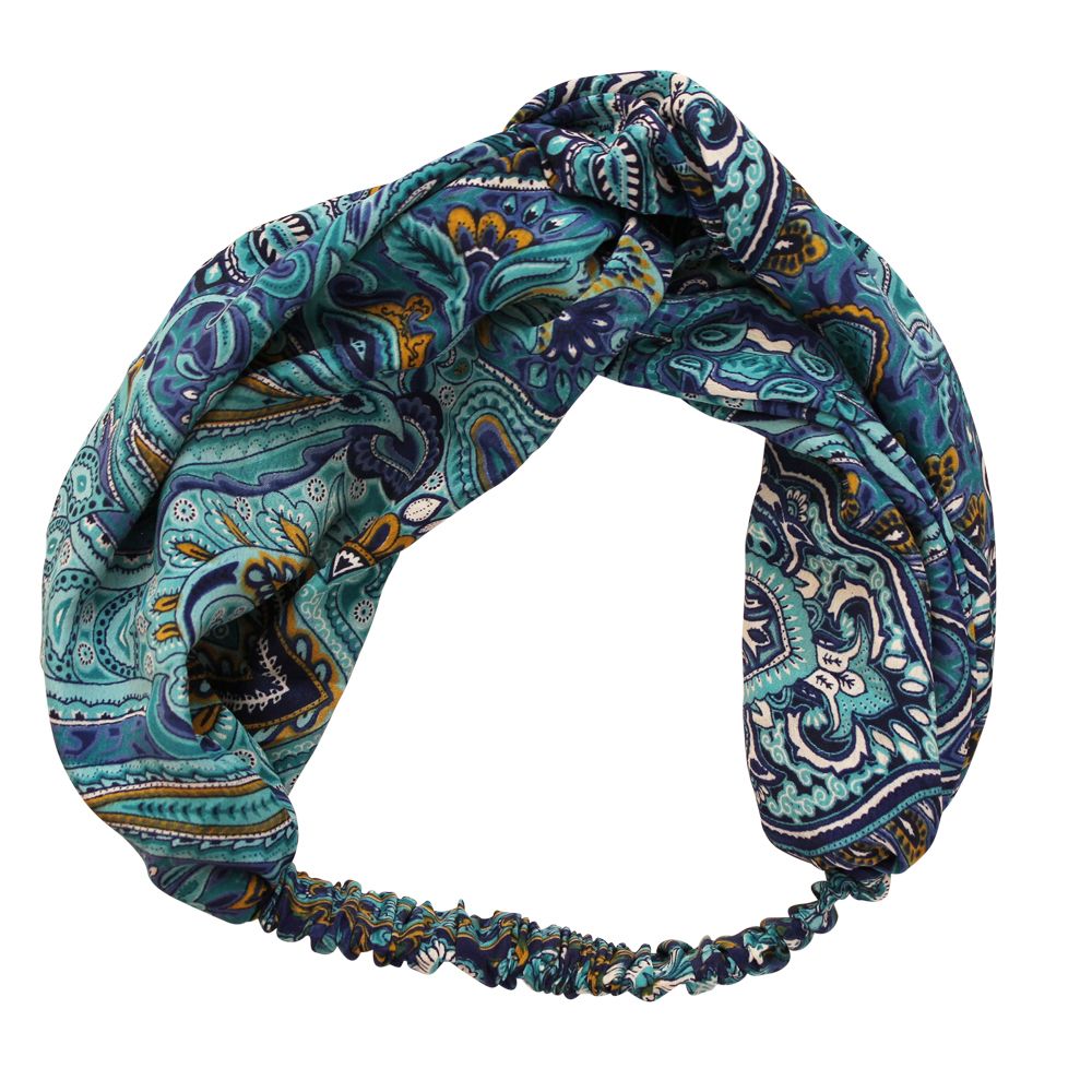 'Alanna' Blue Floral & Paisley Headband