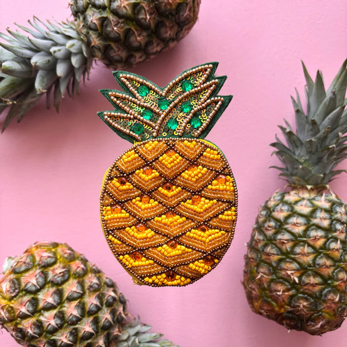 Fruity Pineapple Beaded Purse