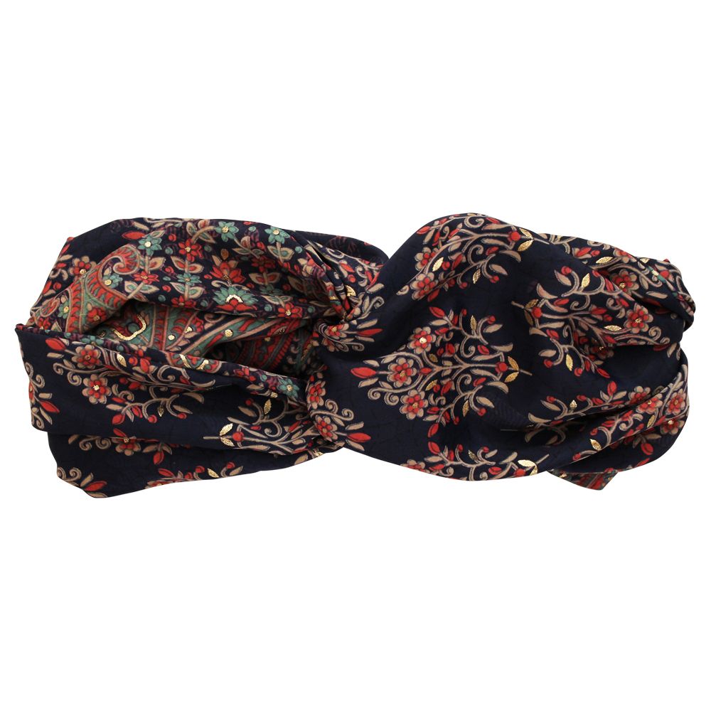 'Dahlia' Navy Floral & Paisley Headband