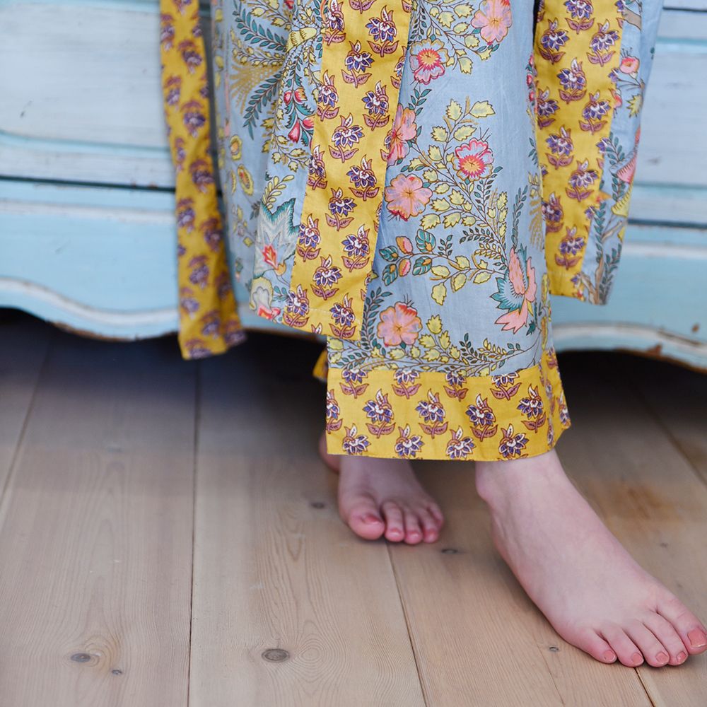 Coral Exotic Bouquet Cotton Dressing Gown