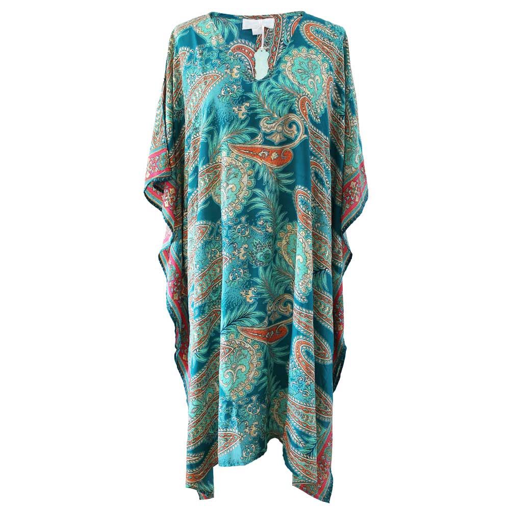 'Orla' Turquoise Paisley Kaftan