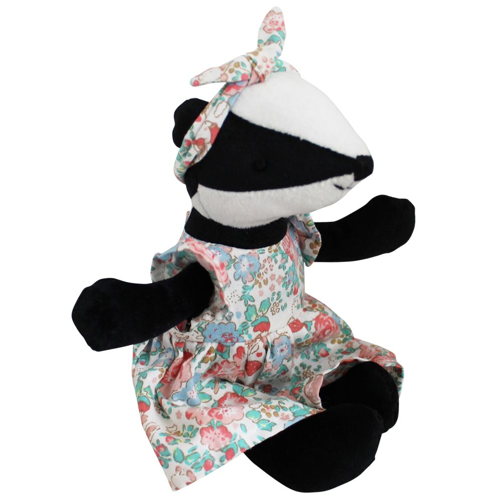 Mrs Badger in Sycamore Leaf Sleeping Bag