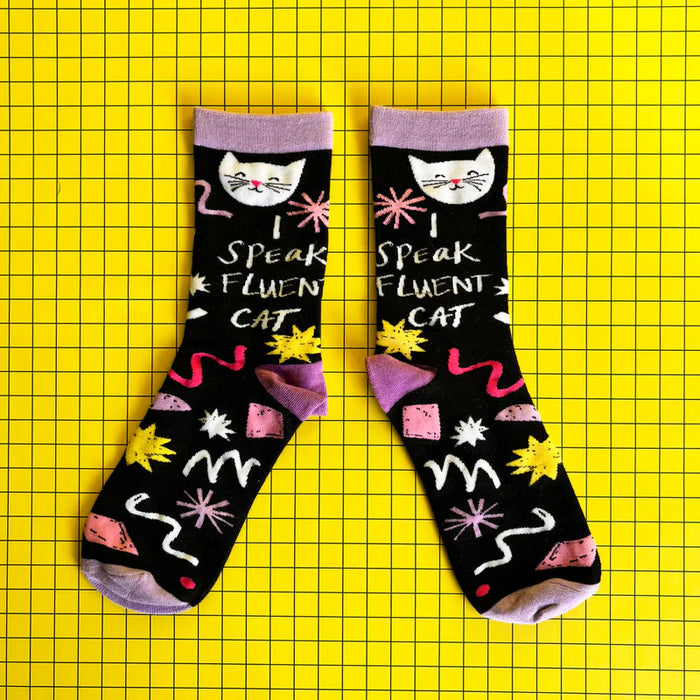 Small Talk I Speak Fluent Cat Socks