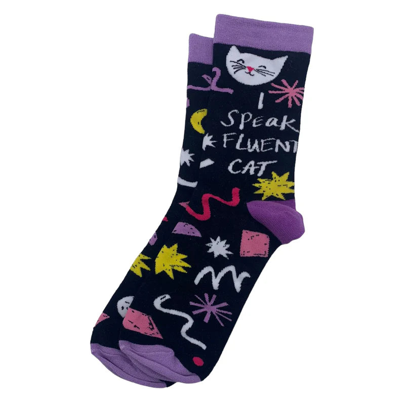 Small Talk I Speak Fluent Cat Socks