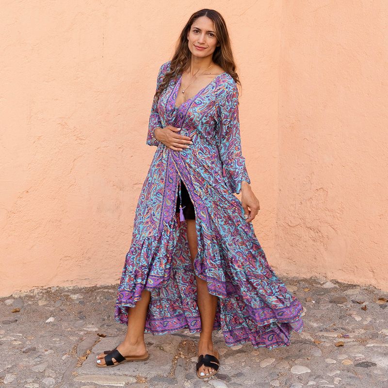 'Everleigh' Floral Open Kaftan Dress