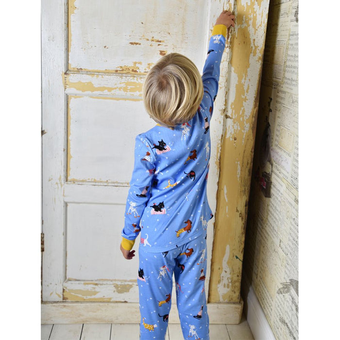 Children's Cat and Dog Print Cosy Cotton Pyjamas