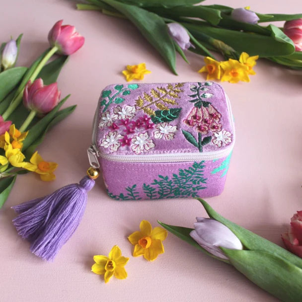 Posy Purple Travel Jewellery Box