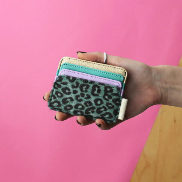 Lilac Leopard Animal Print Card Holder