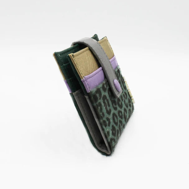 Lilac Leopard Animal Print Fold Over Card Holder