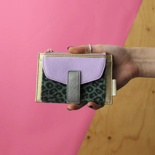 Lilac Leopard Animal Print Purse