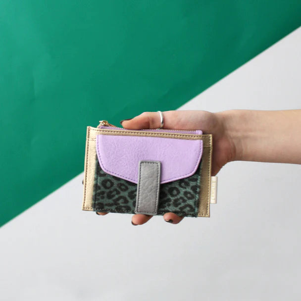 Lilac Leopard Animal Print Purse