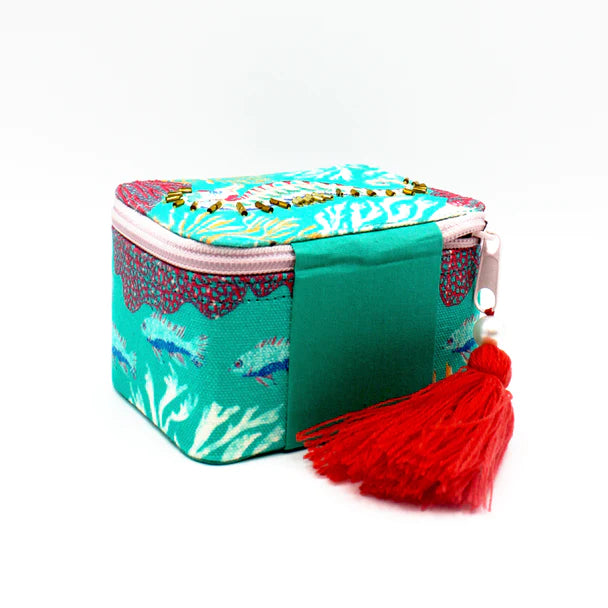 Coral Seahorse Travel Jewellery Box