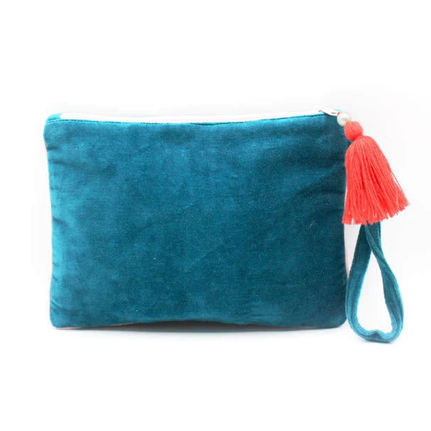 Coral Fish Velvet Clutch Bag