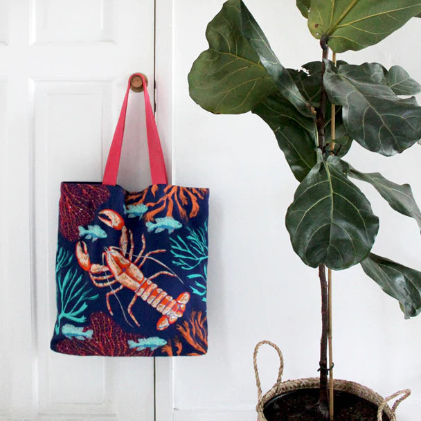 Coral Lobster Shopper Bag