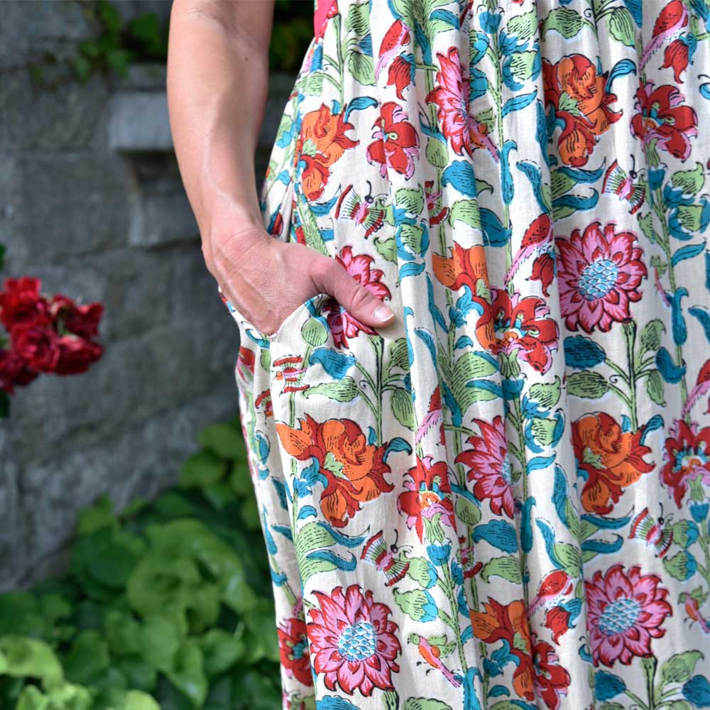 Floral Garden Strappy Cotton Dress
