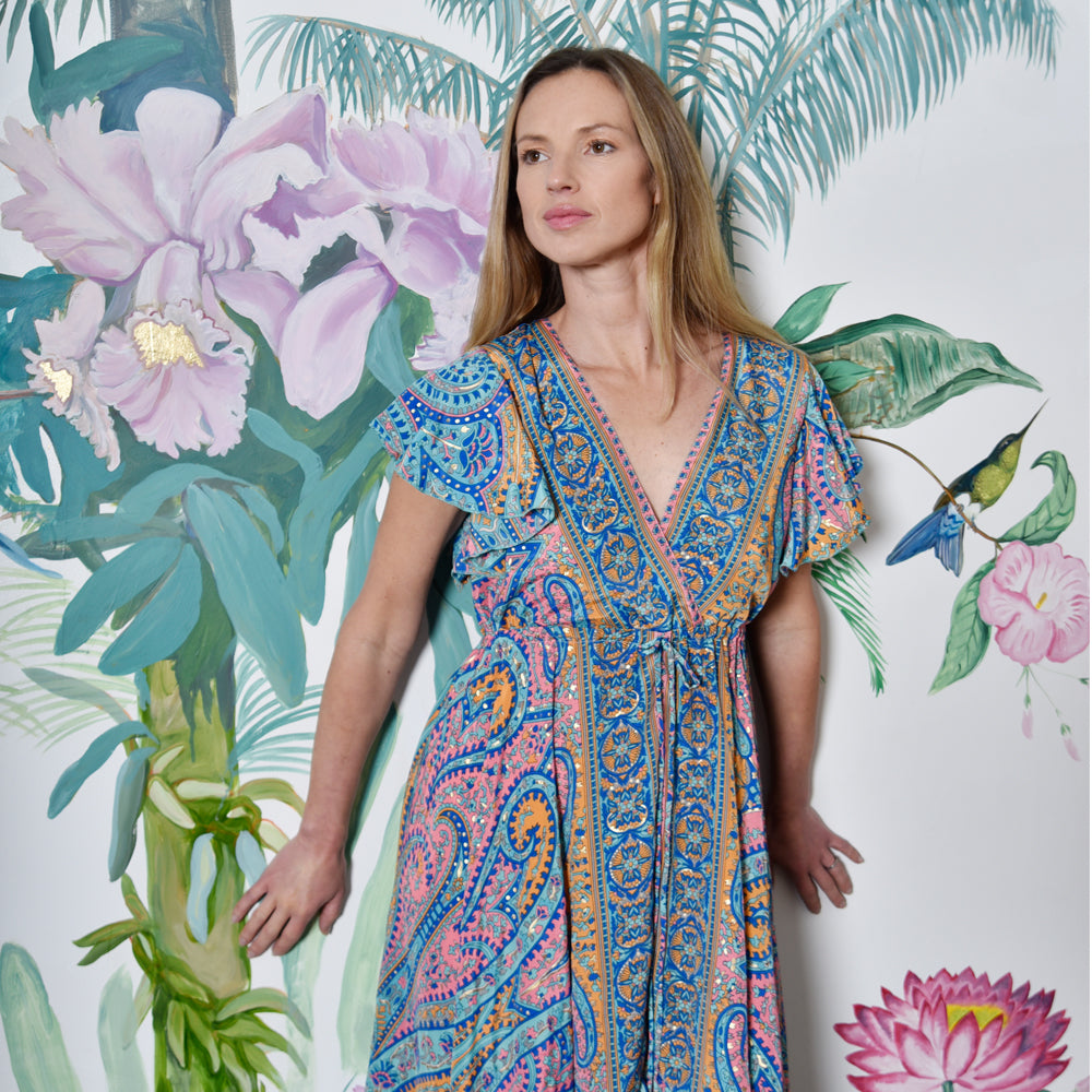'Aurora' Paisley Cross Over Dress
