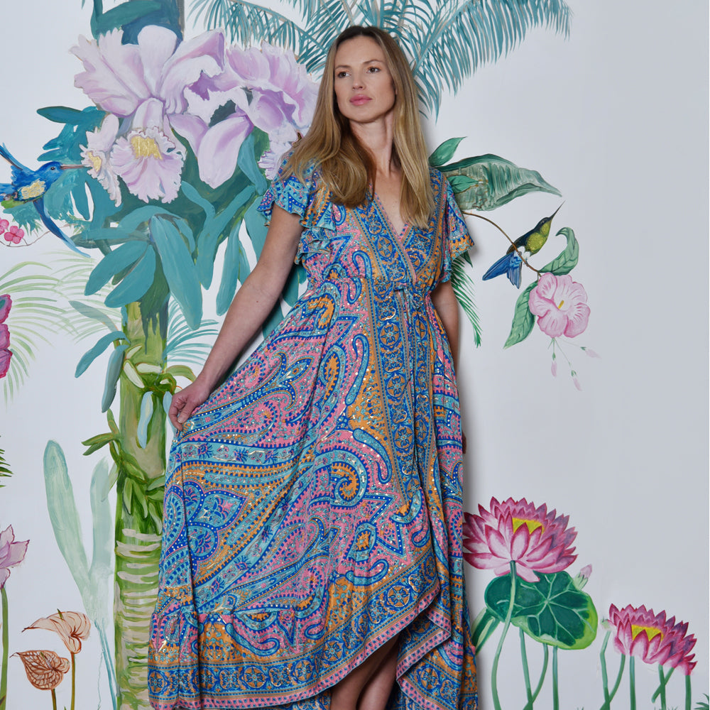 'Aurora' Paisley Cross Over Dress