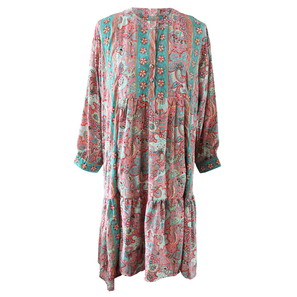 'Sky' Paisley Floral Short Dress