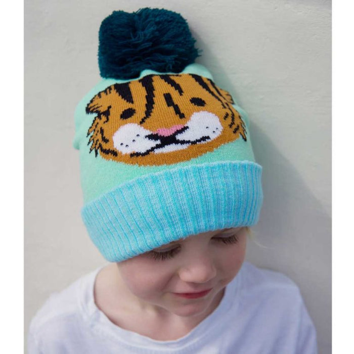 Knitted Safari Hat with Pom Pom