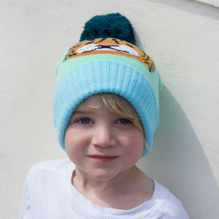 Knitted Safari Hat with Pom Pom