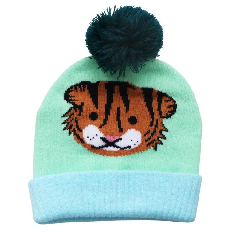 Knitted Safari Hat with Pom Pom