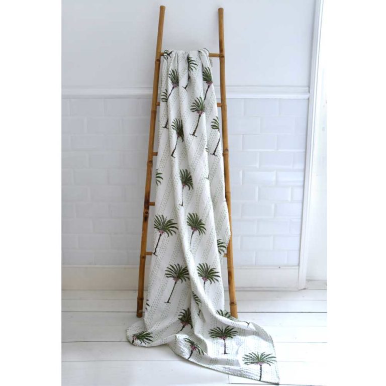 Palm Tree Kantha Throw