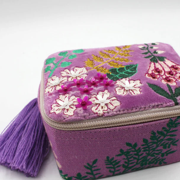 Posy Purple Travel Jewellery Box