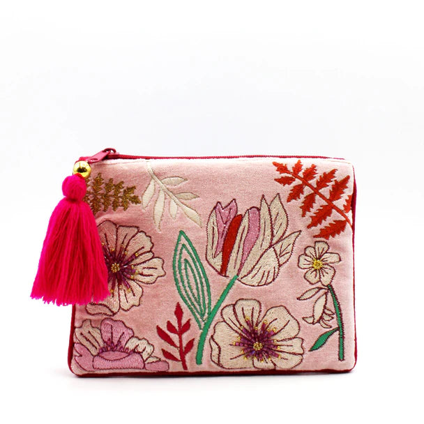 Posy Light Pink Velvet Purse