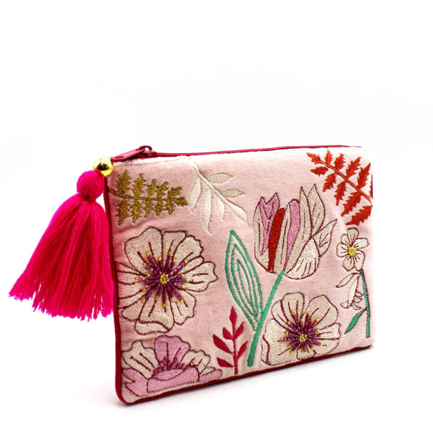 Posy Light Pink Velvet Purse