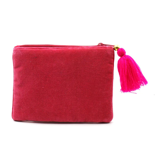 Posy Light Pink Velvet Purse