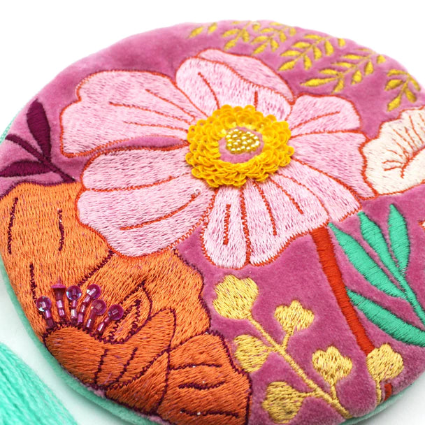 Posy Hot Pink Round Velvet Purse