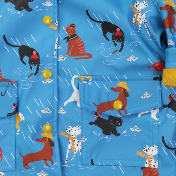 Children's Cat And Dog Print Raincoat