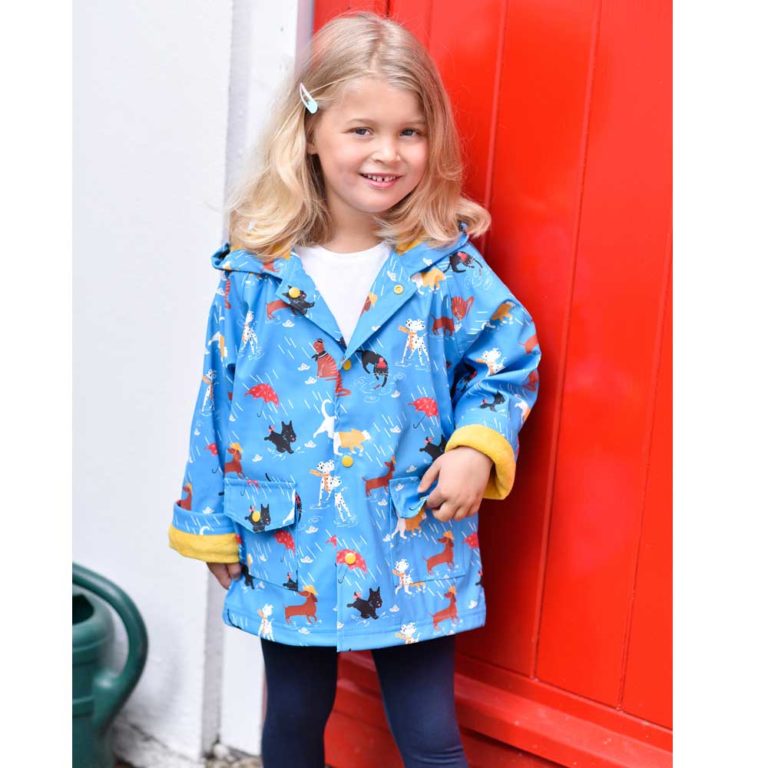 Children's Cat And Dog Print Raincoat