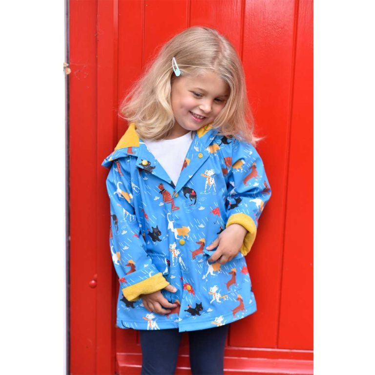 Children's Cat And Dog Print Raincoat