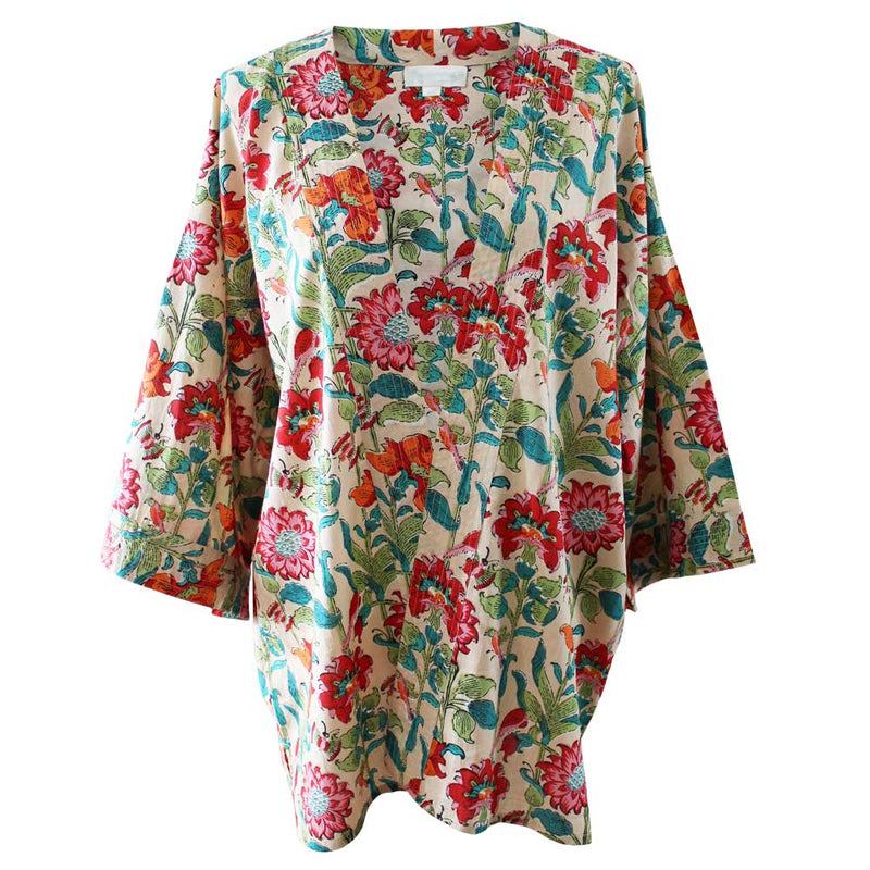 Floral Garden Print Cotton Summer Jacket