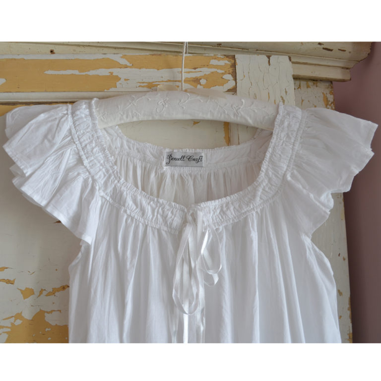 Ladies White Cotton Nightdress 'Margo'