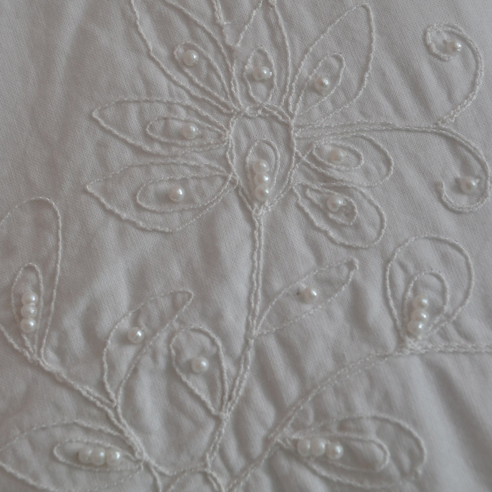 Ladies White Cotton Lace Panel Nightdress 'Valerie'