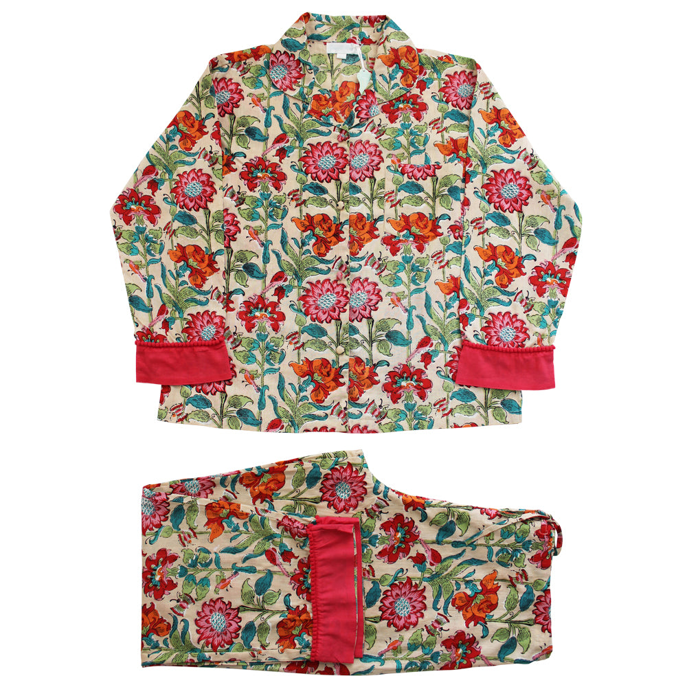 Floral Garden Print Cotton Pyjamas