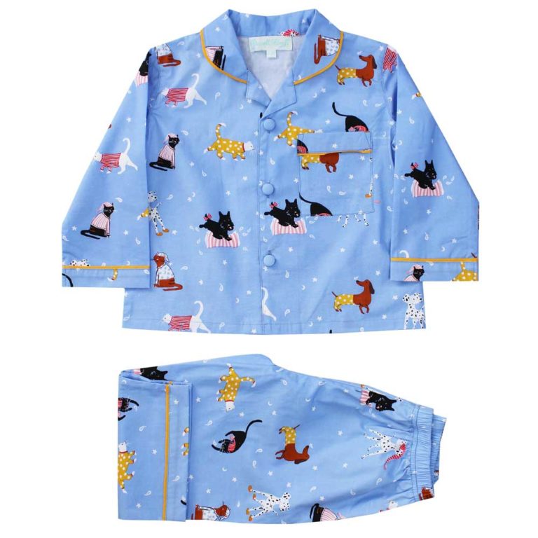 Children's Cat and Dog Print Cotton Pyjamas
